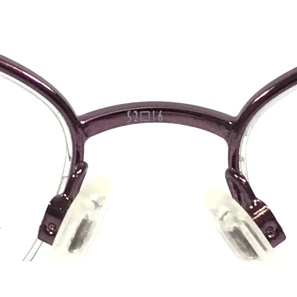 Clear Vision Eyeglasses Frames DEANNA WINE Purple Oval Half Rim 52-16-130